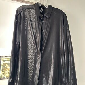 Anthropologie Black Sheer Blouse